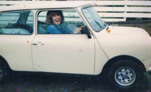 My first Mini. I loved that car. Pity about the hairstyle...