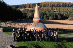 Picture: Eric Cormack. Image No. 031370 GLENFARCLAS DISTILLERY STAFF CYCLING TO RAISE £6000 FOR A COLLEAGUE WHO HAS MND. SEE CRAIG