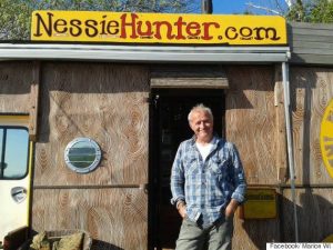 Steve Feltham outside his home on Dores Beach, Loch Ness.