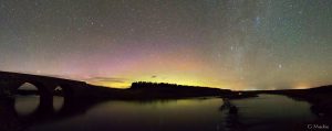 River Thurso Panorama with Aurora. Image: Gordon Mackie, Caithness Astronomy Group
