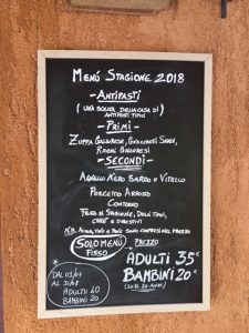 The menu board at Muru Idda